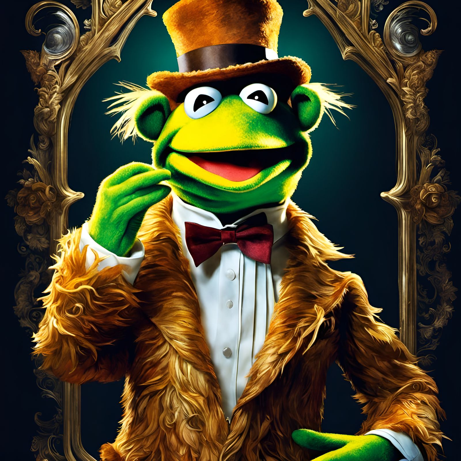 Kermit as Fozzie: A Digital Portrait
