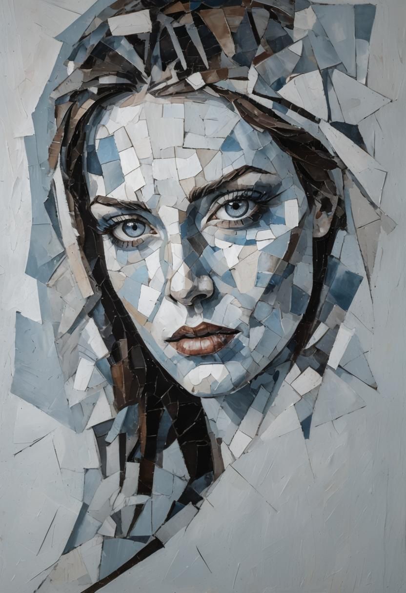 Cubist Portrait of a Woman in Picasso Style