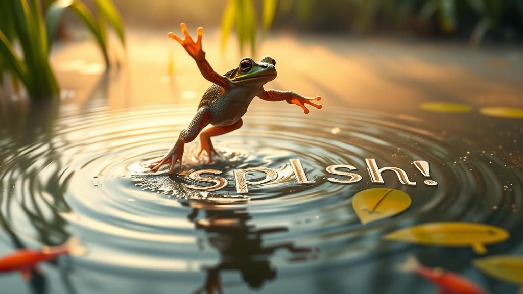 Frog's Pond Leap: A Photorealistic Aquatic Scene