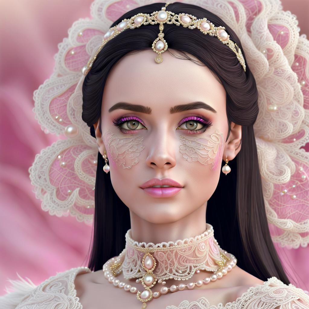 beautiful bride with.. facial scarification?