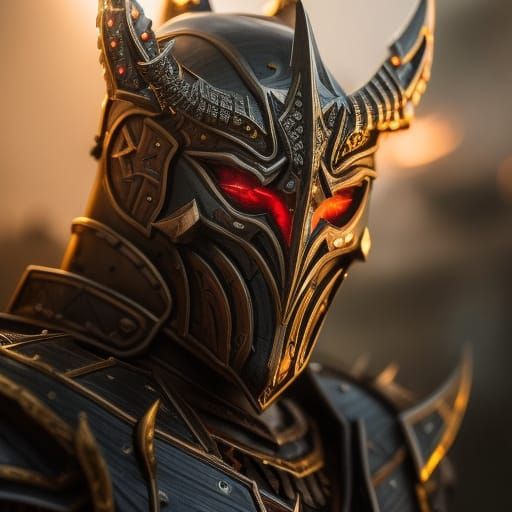 Demonic Orc Knight in Hyperdetailed Armor