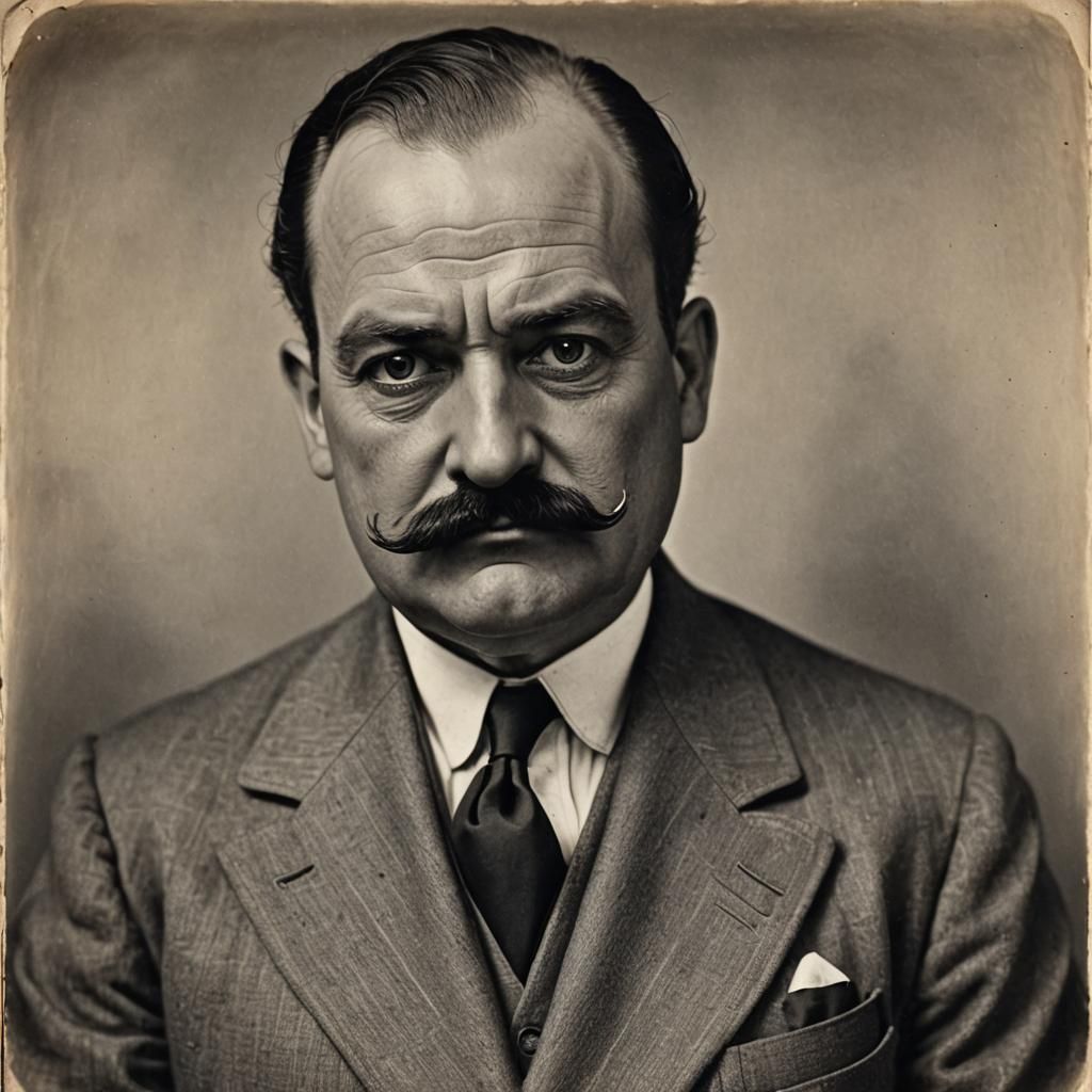 1930s Portrait of a Moustached Man in London