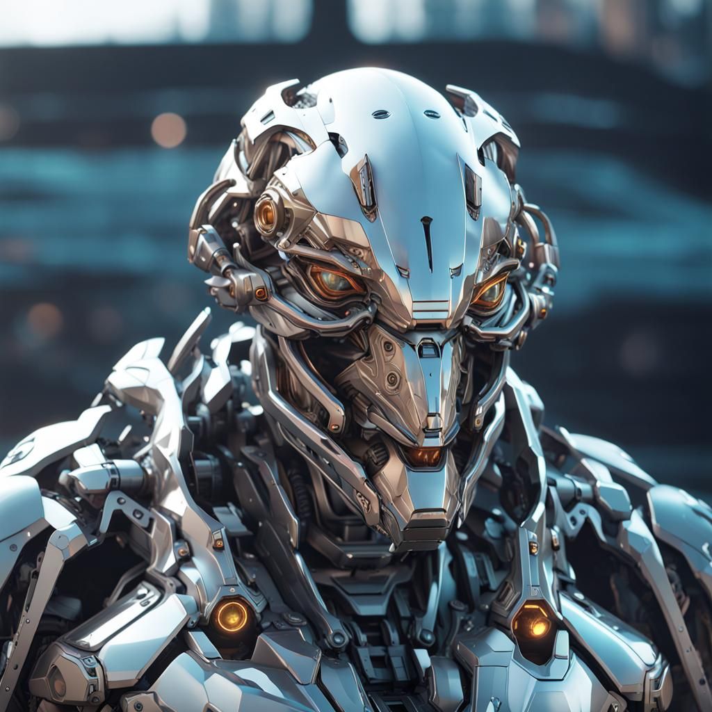 Futuristic Mecha Dolphin Car Mask: Sci-Fi Art