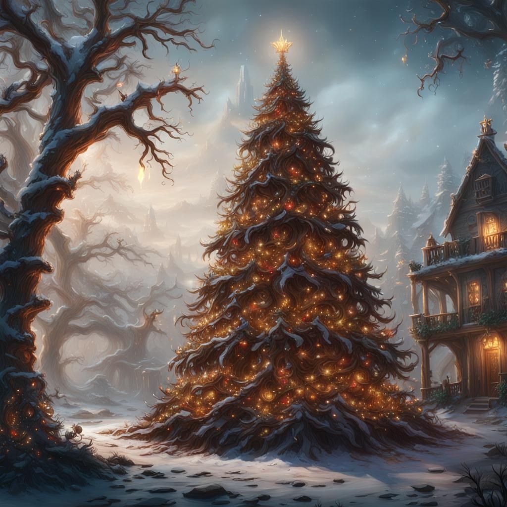 Detailed Cajun Christmas Tree Concept Art