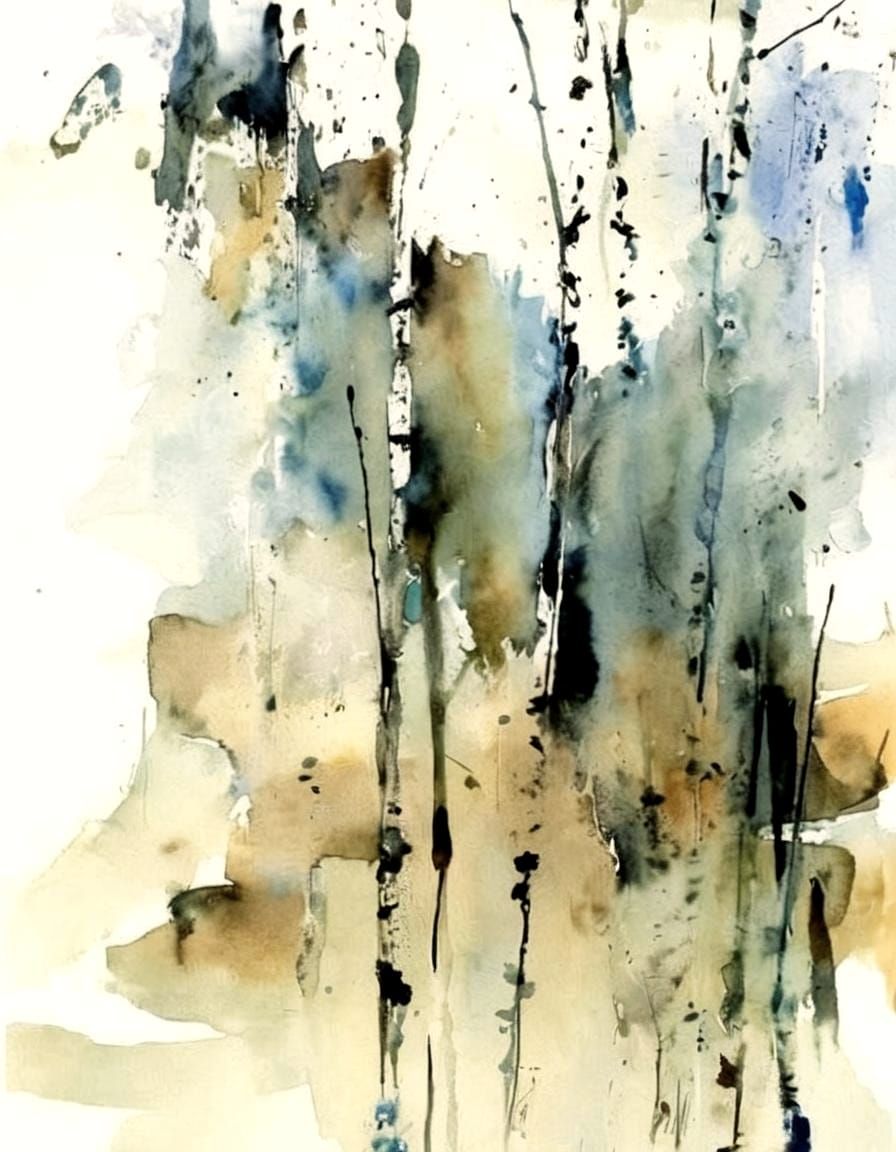 Abstract Watercolor Painting with Dynamic Colors