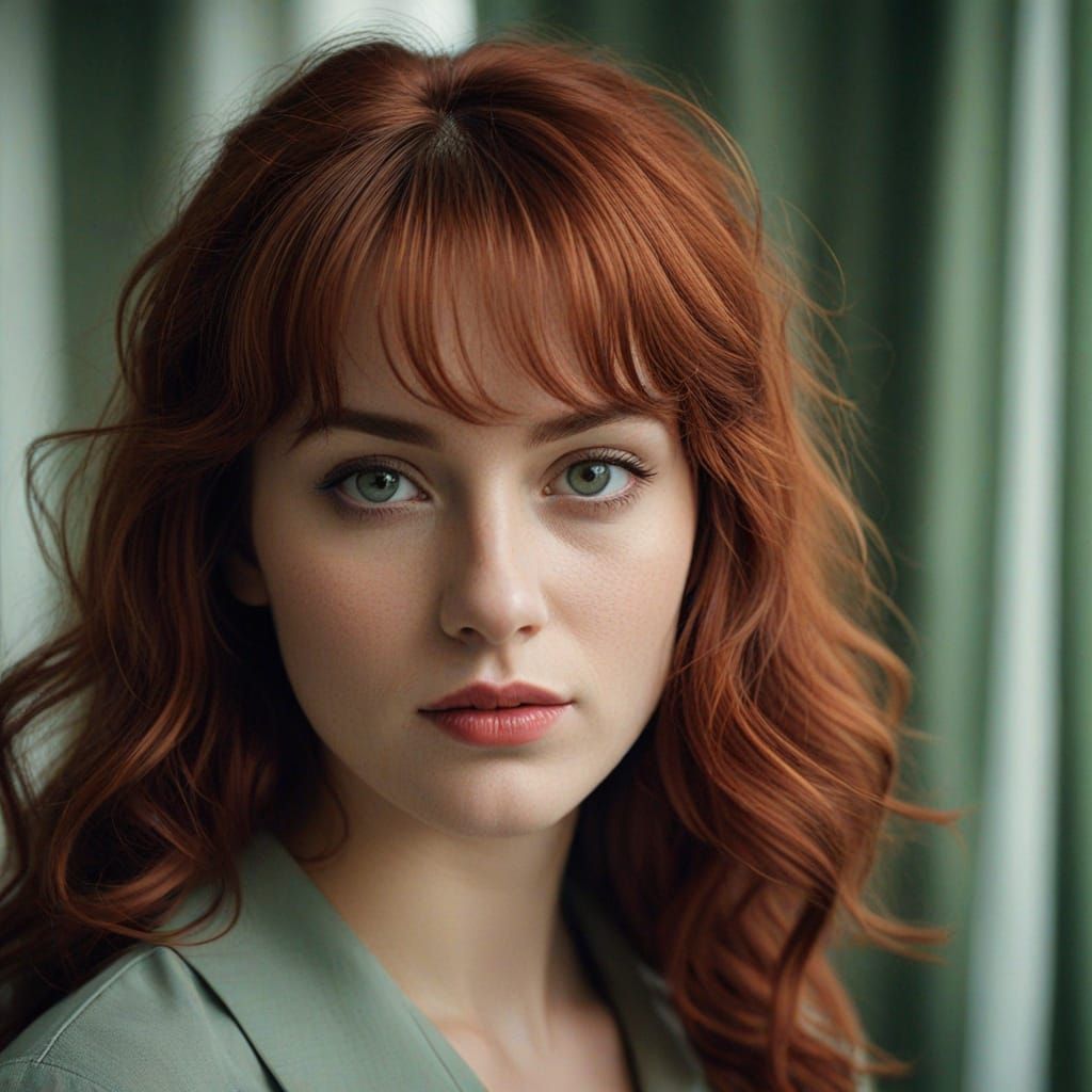 Beautiful Redhead Portrait in Cinematic Style