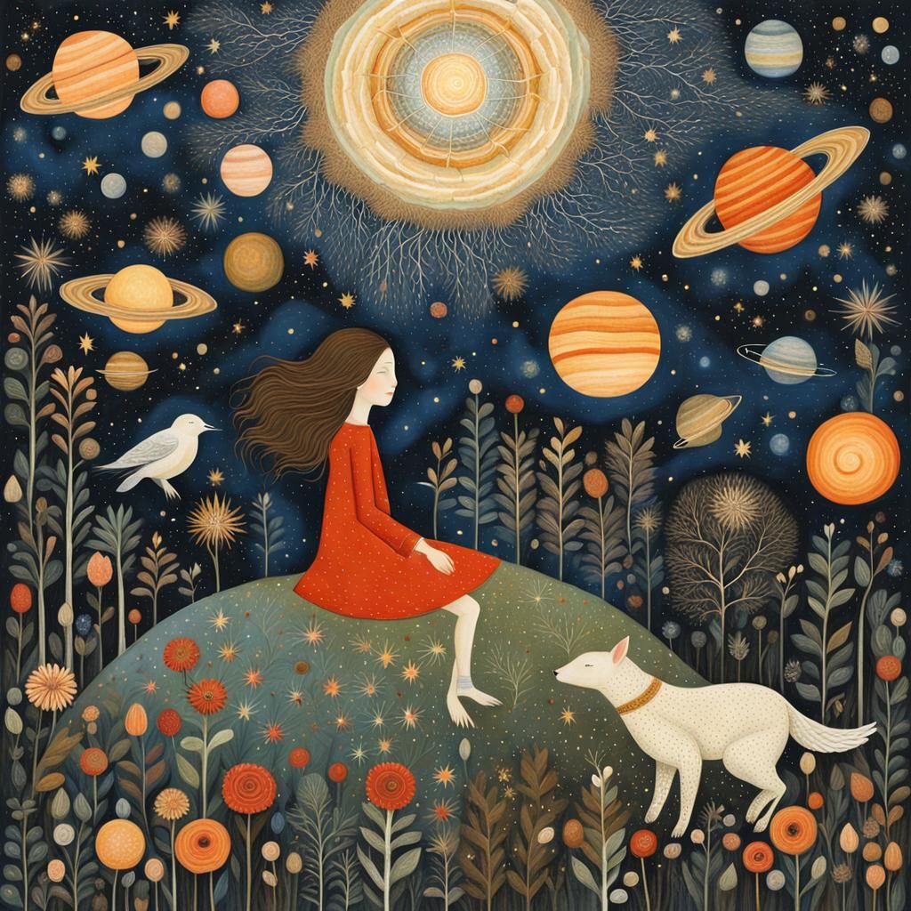 Dreamy Whimsical Illustration of Infinite Consciousness