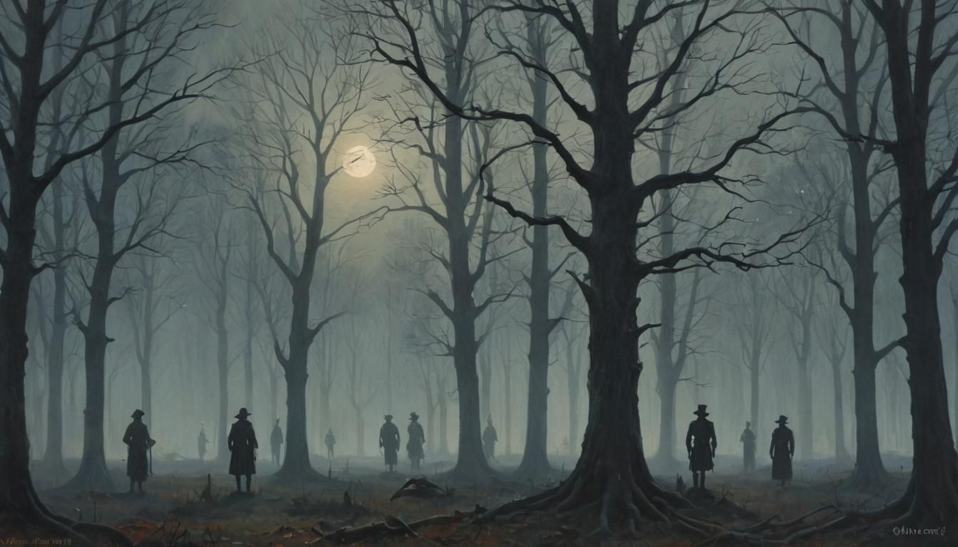 Guardians of the Forest: Impressionist Oil Painting