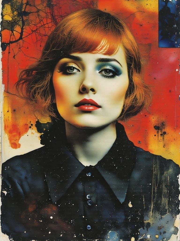 Gothic Woman in Coldwave Darkwave Style