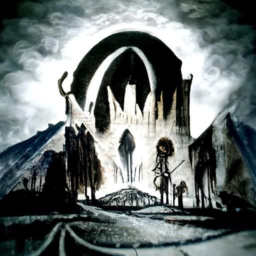 Gothic Mordor Reimagined by Tim Burton's Style