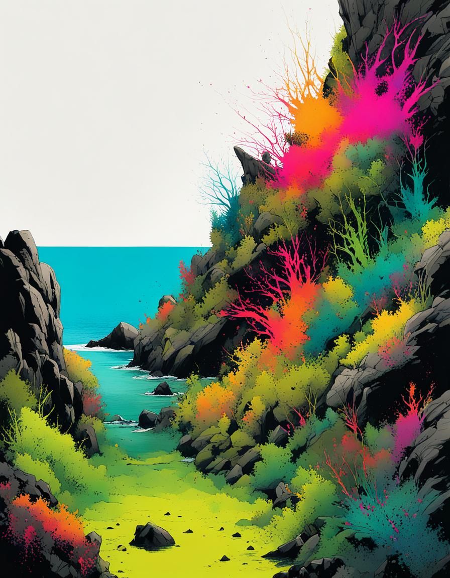 Shrubbery splashed, fragmented and then receded as it once a...