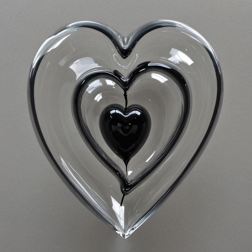 Black Hole Inside Glass Heart