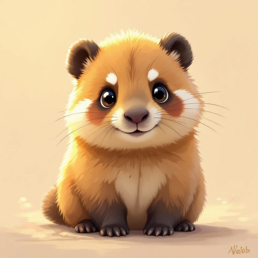 Adorable Baby Pandybara with Soft Fluffy Fur