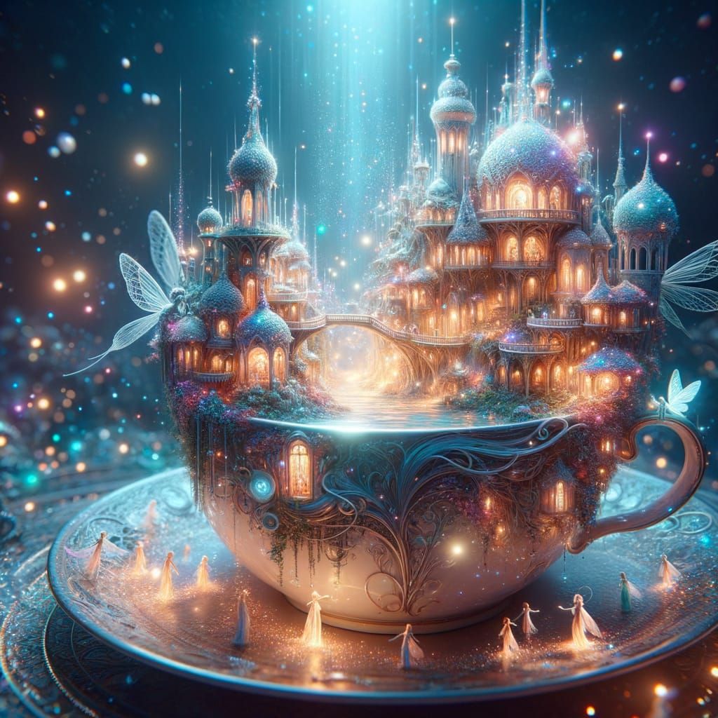 Fairy Village in a Teacup