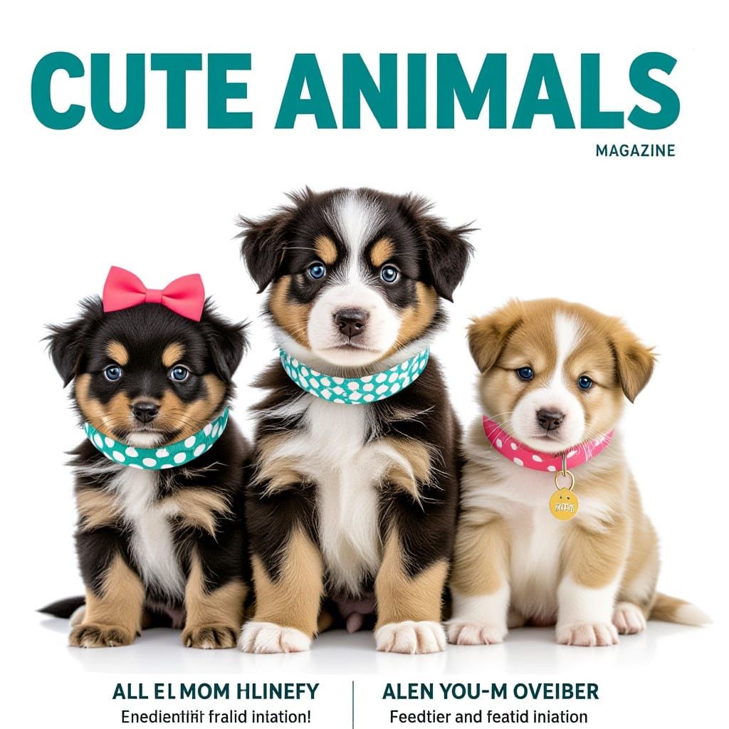Photorealistic Magazine Cover Featuring Impossibly Cute Pets