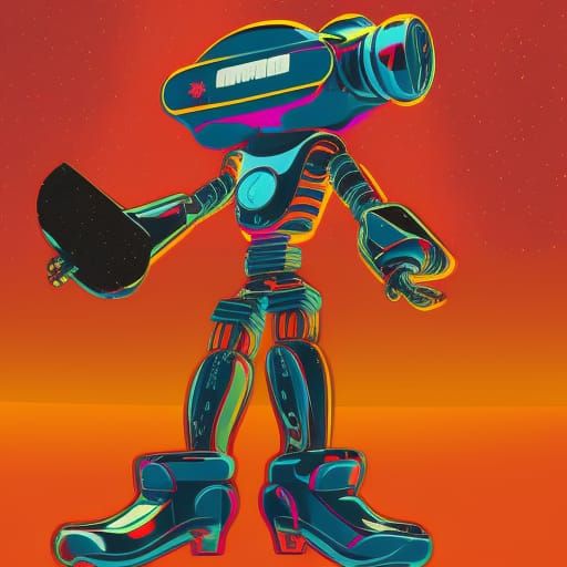 Galactic Robot Exploration in Manga Pop Style