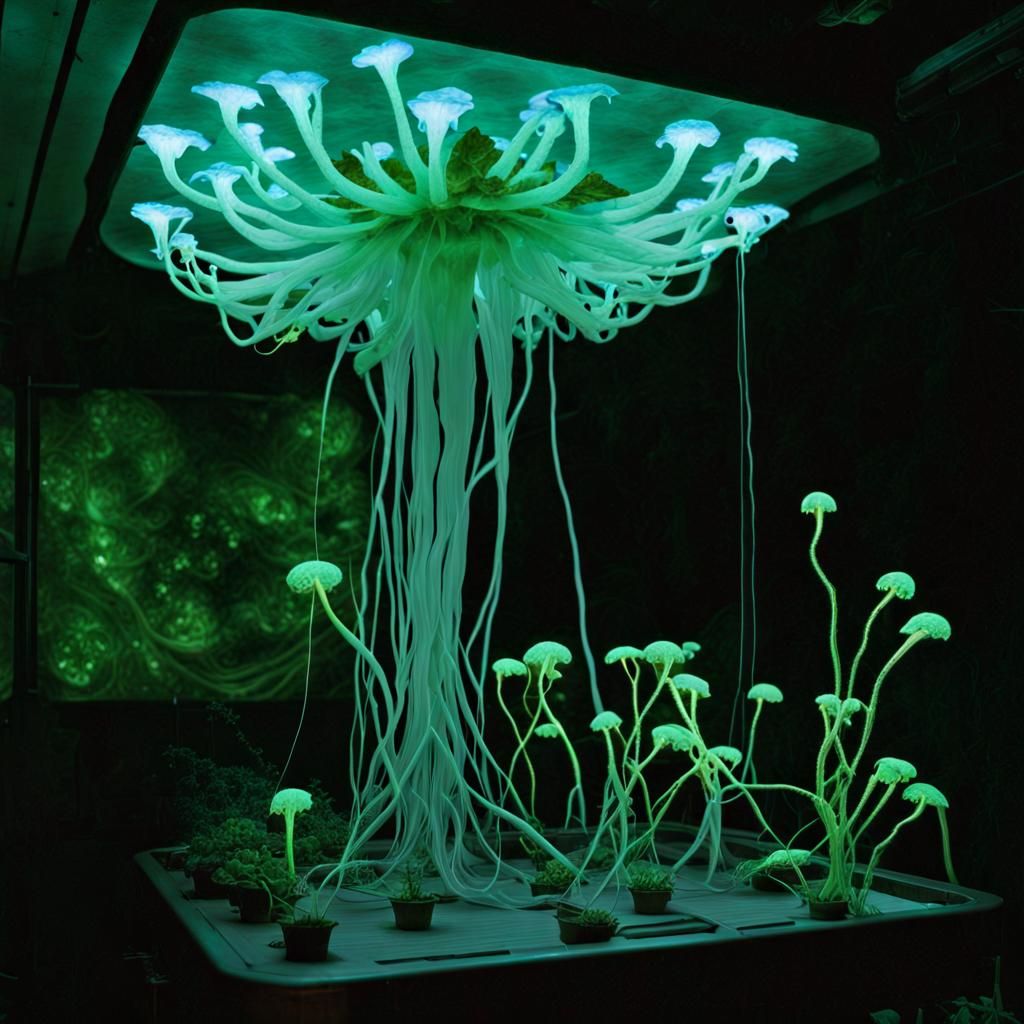 Bioluminescent Alien Flora on USG Ishimura Deck