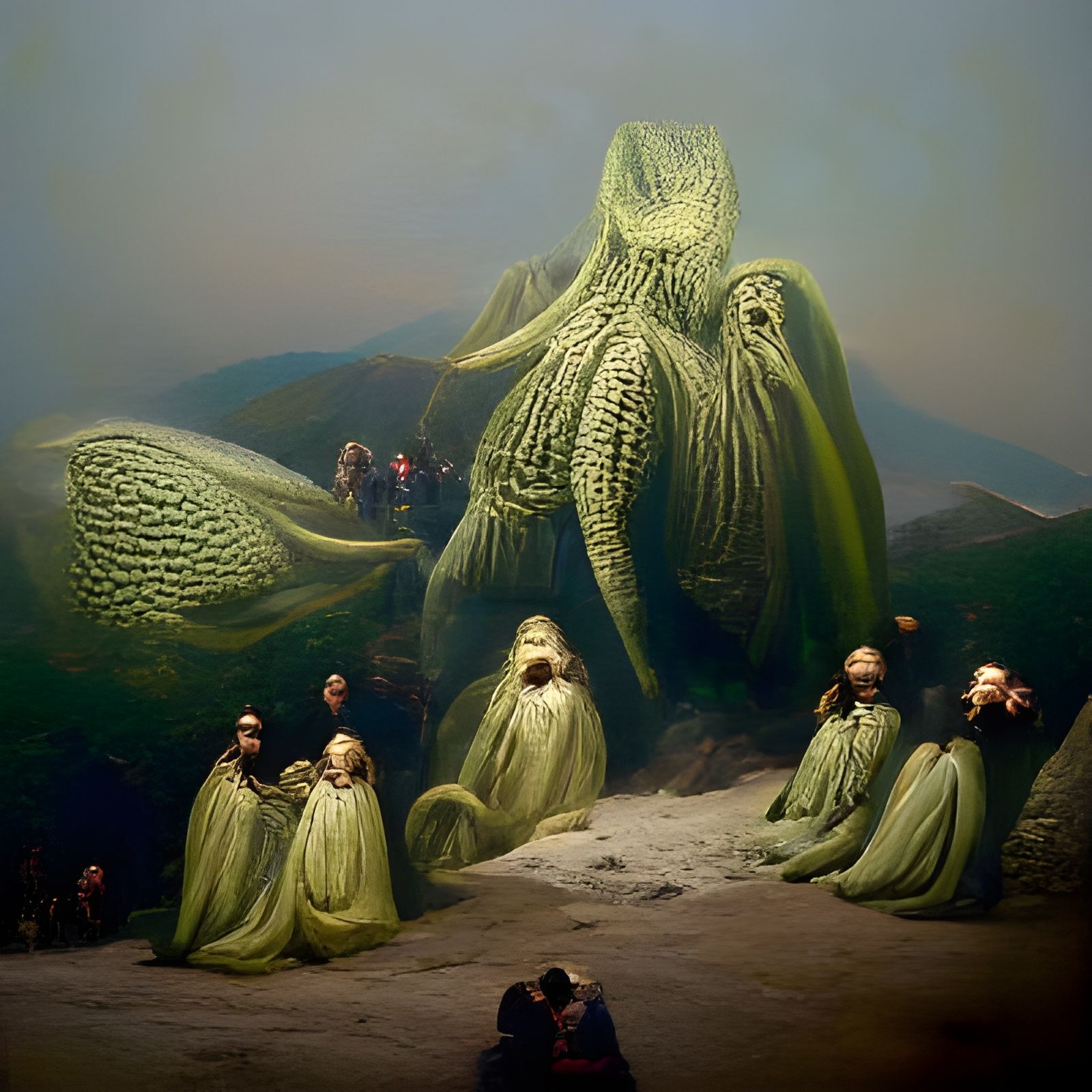 Cthulhu and Disciples in Dore Style