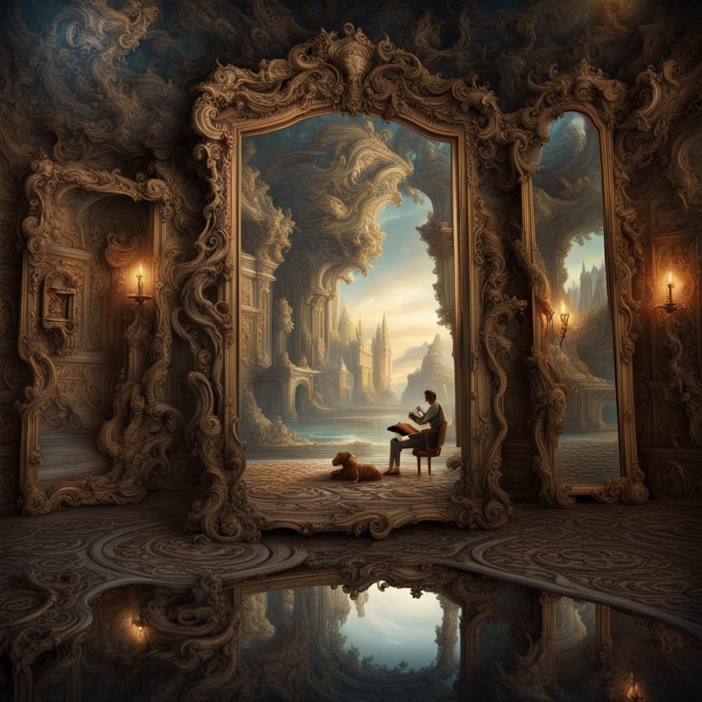 Fantastical Mirrored World in Detailed Matte Painting