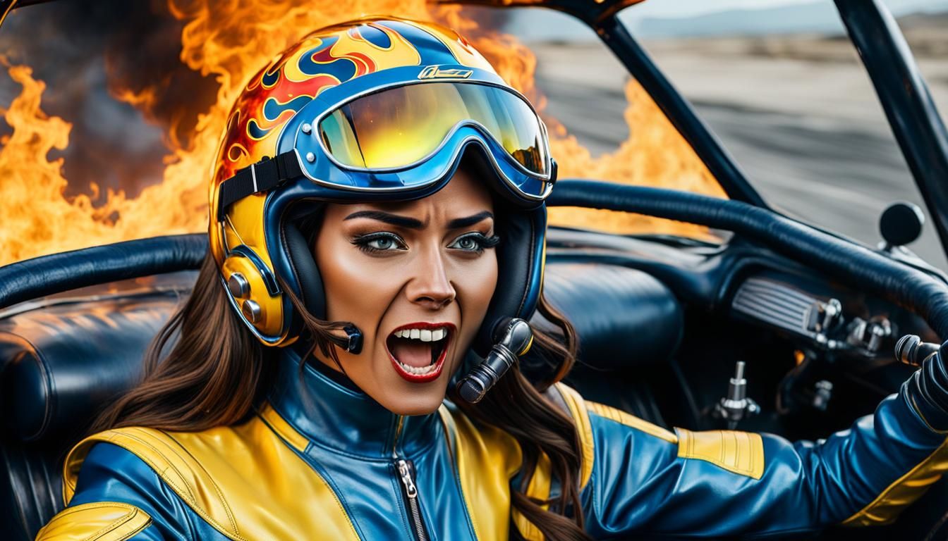 Burning Fear: A Racer's Nightmare in Flames