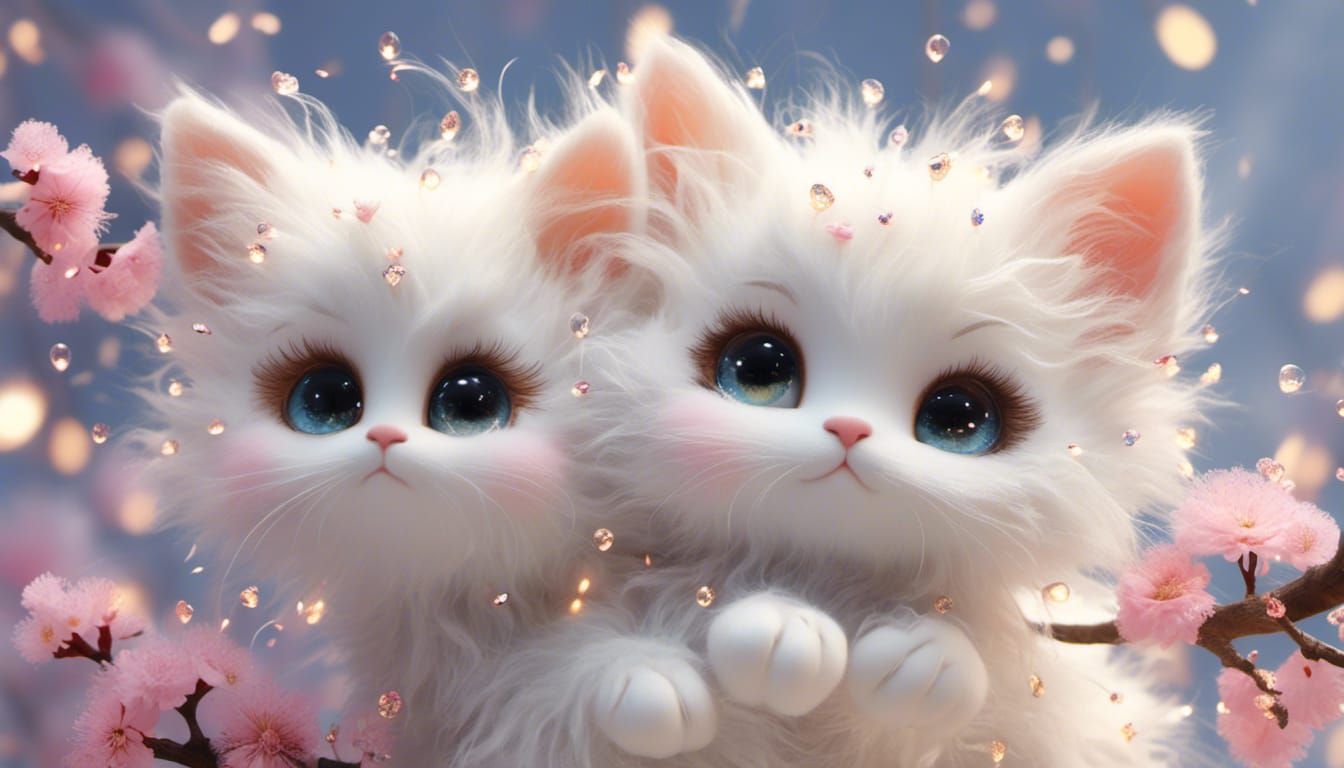 <lora:lightofdawn:1.0>  white fluffy fuzzy soft adorable kit...