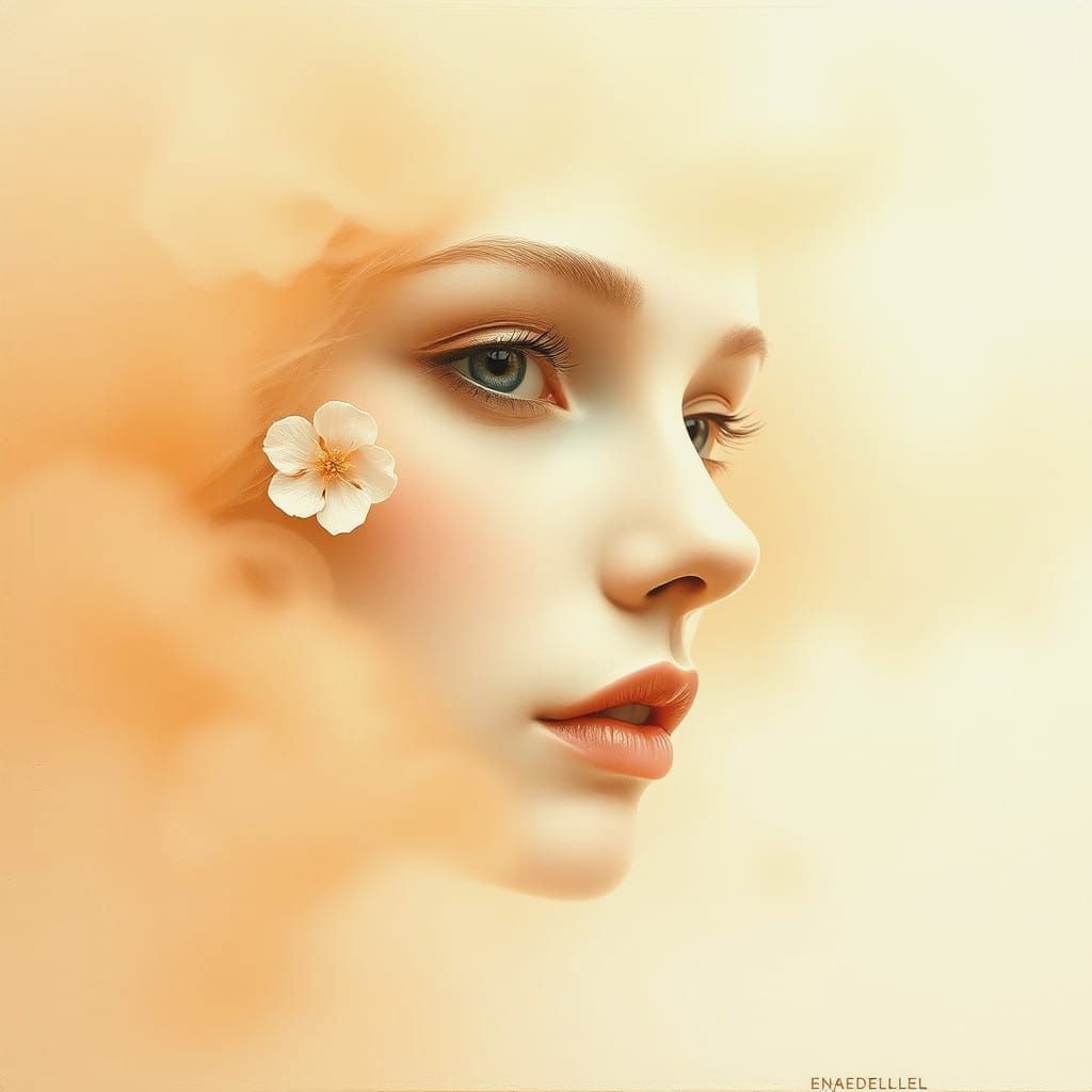 Surreal Portrait of a Woman in an Ethereal Garden