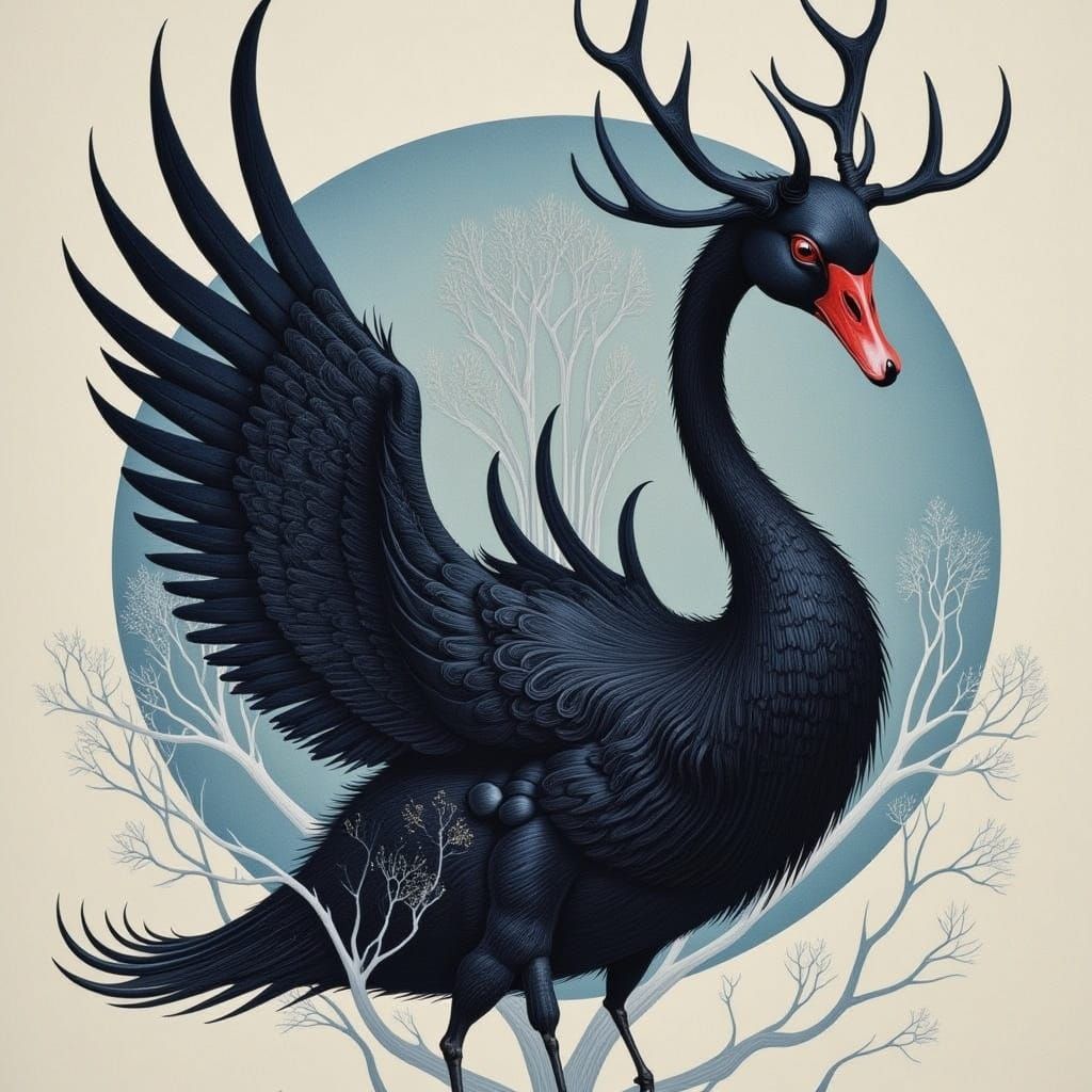Black Swan in Fairytale Style