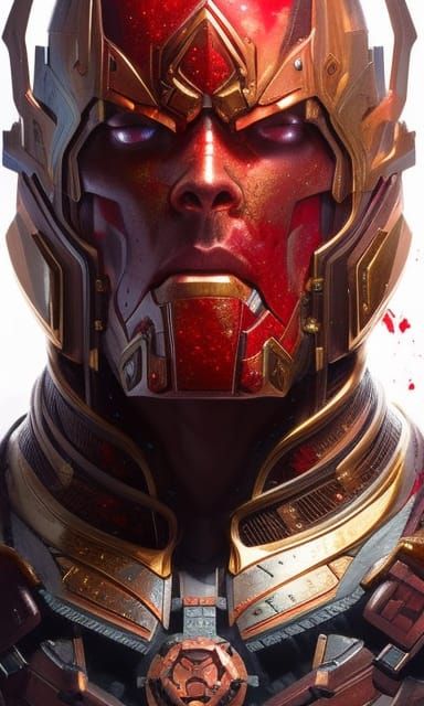 Blood Golem Portrait in Hyperdetailed Digital Art