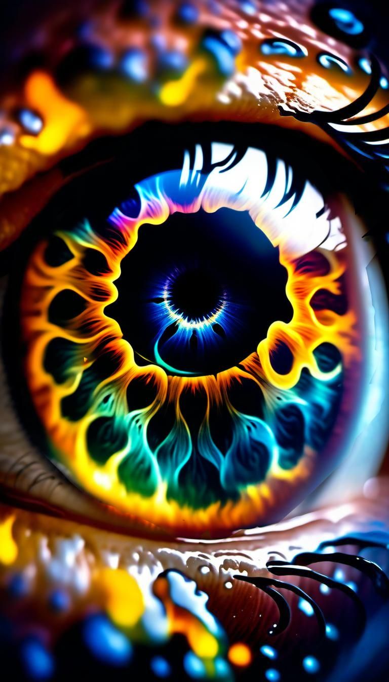 Eye with Fire, Water, and Galaxy Iris