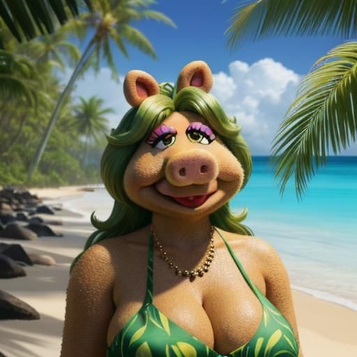 Miss Piggy's Naturist Beach Vacation