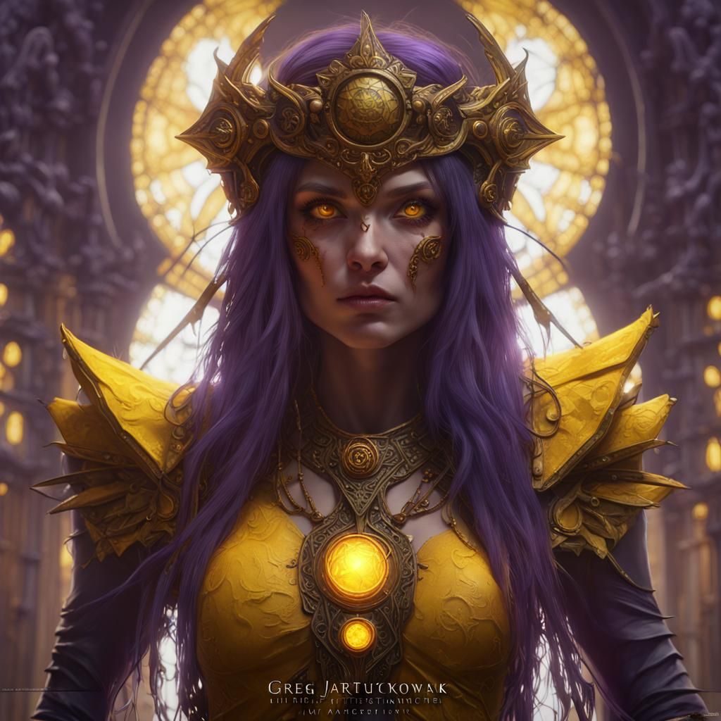 Hyperdetailed Yellow Eyes in Dark Fantasy Style