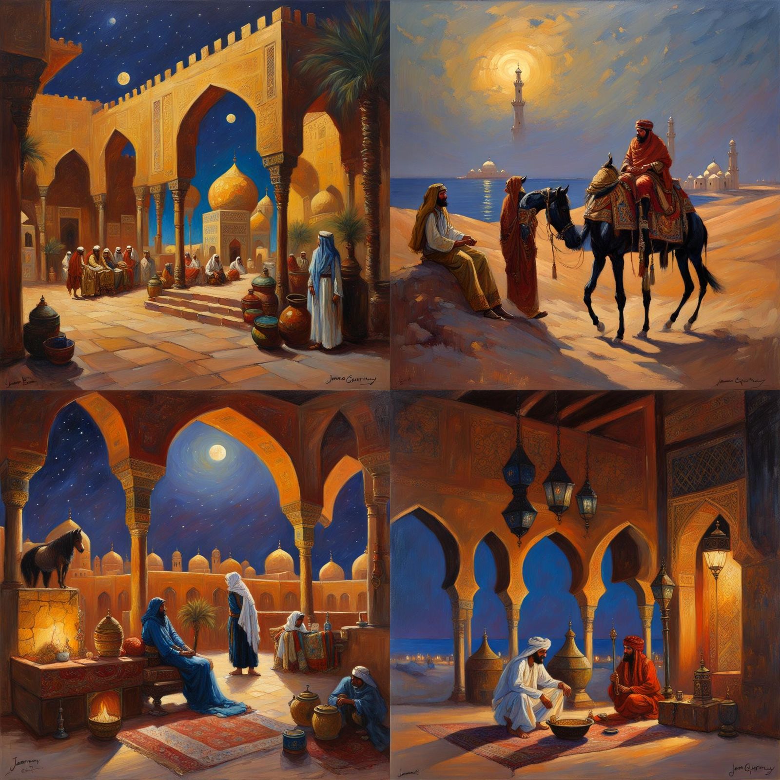 Arabian Nights Fantasy Oil Painting