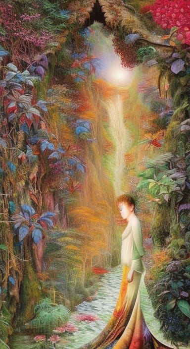 Hybrid Woman in Vines: A Collage Art Creation