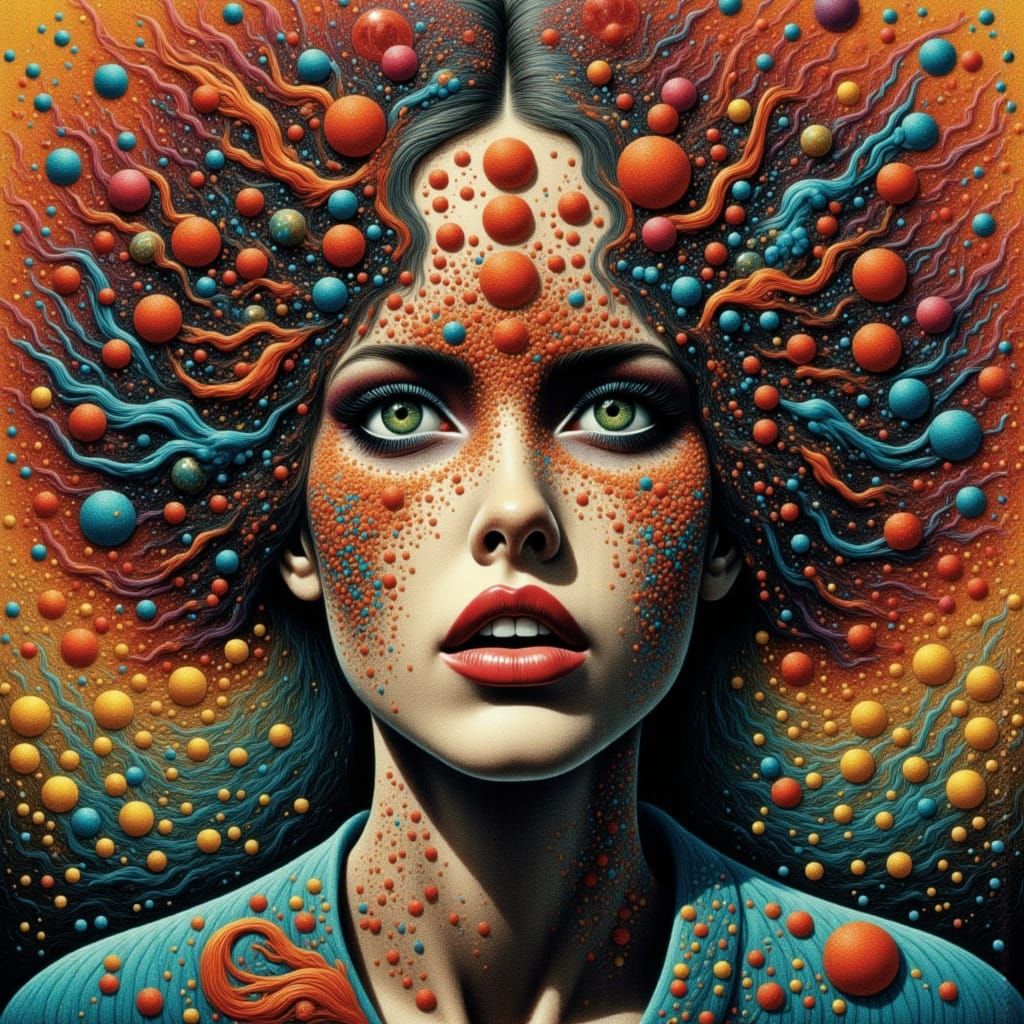 Distorted Female Form in a Surreal, Abstract Background