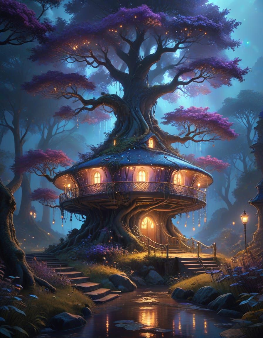 Surreal Forest Sanctuary in Dreamy Whimsy Style