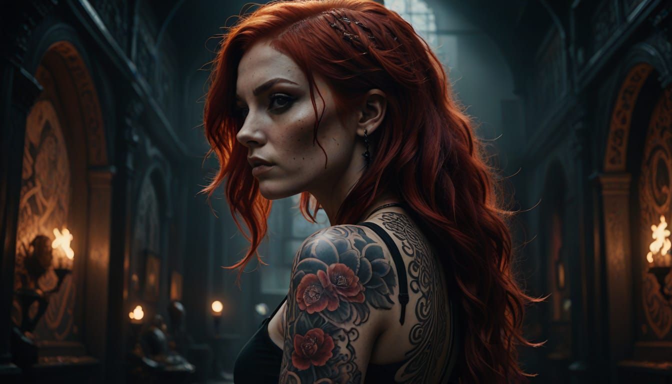 Cinematic Portrait of a Redhead in Dramatic Lighting