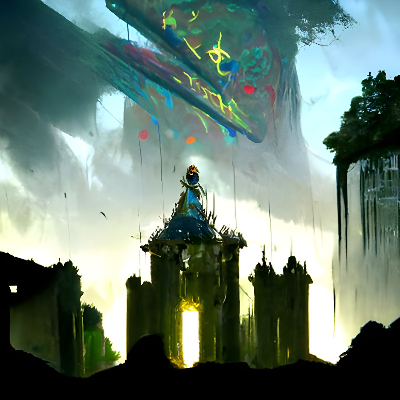 Sinister Castle Hyrule Astral Holographic Illustration