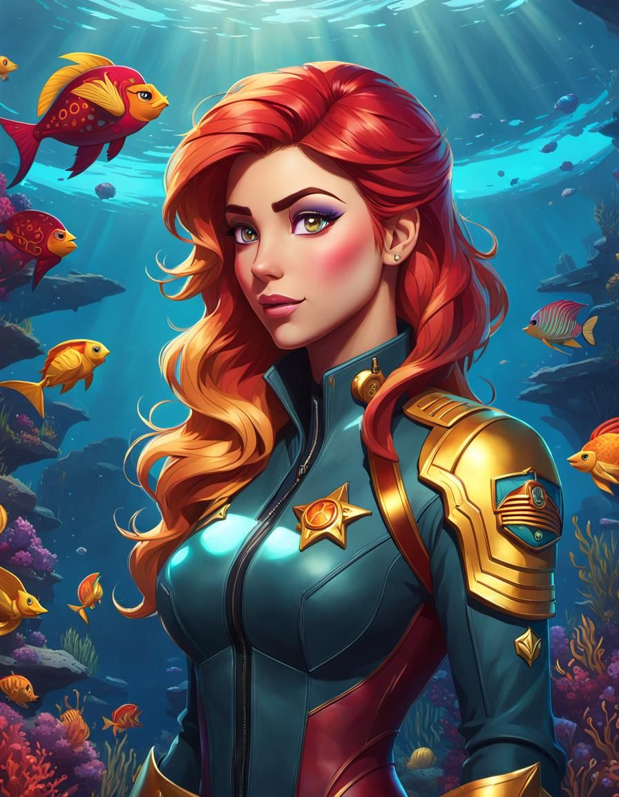 Sunset Shimmer as Marine Biologist: Digital Art