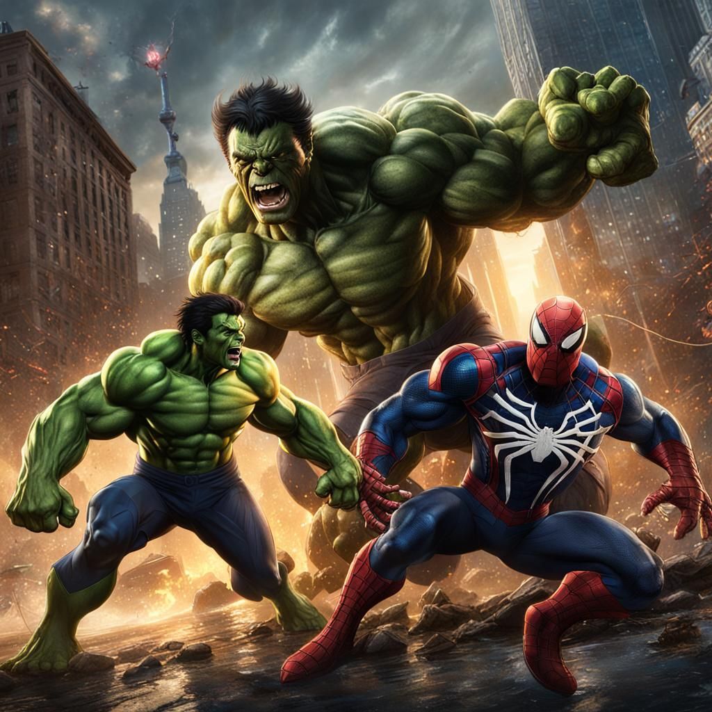 Hulk and Wolverine vs Spider-Man and Venom