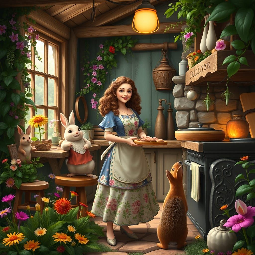 Whimsical Woodland Cottage Bakes with Friendly Creatures in ...