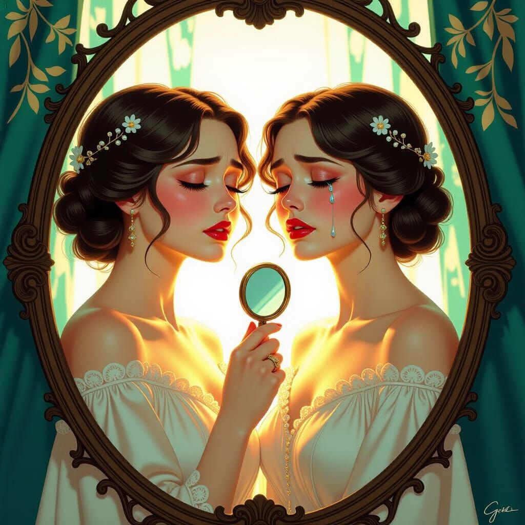 Two Ladies: Emotional Portrait in Artstation Style