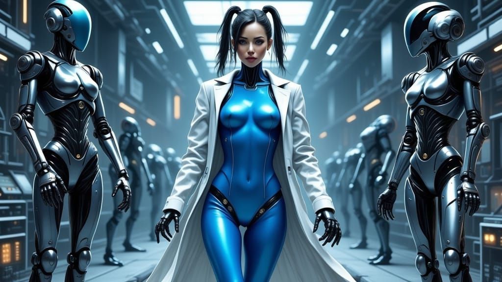 Futuristic Android Factory Inspired by Sci-Fi Art