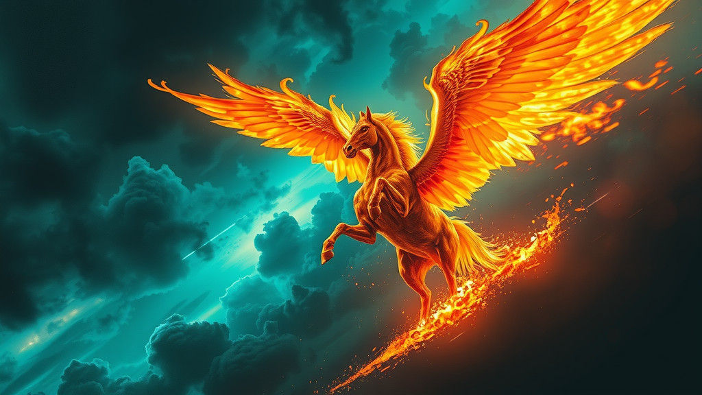 Pegasus Ablaze: A Fiery Fantasy Concept Art