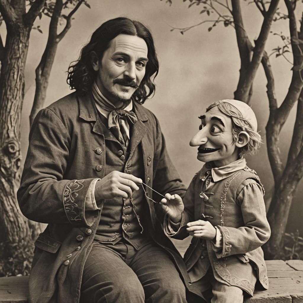 Bard's Puppet Show: A Medieval Fantasy Scene