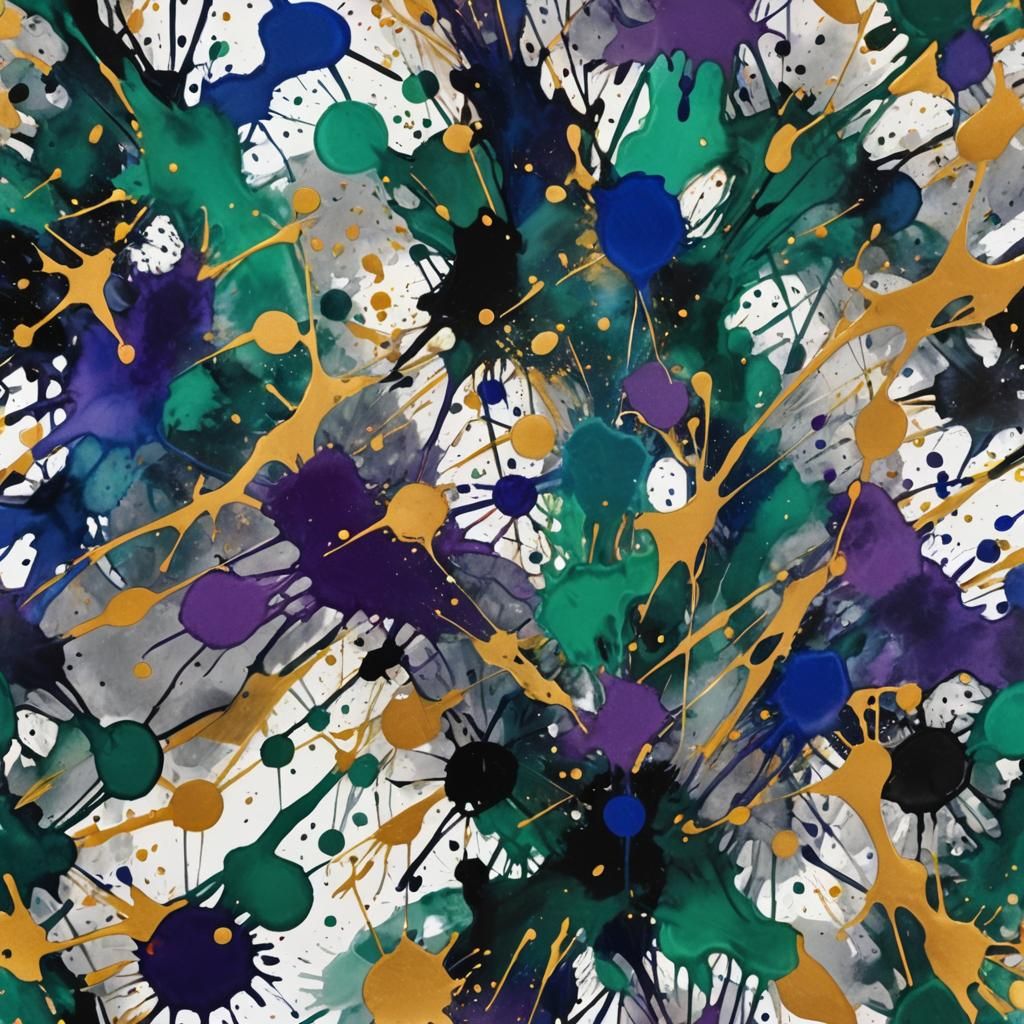Dynamic Ink Splatters in Abstract Expressionism