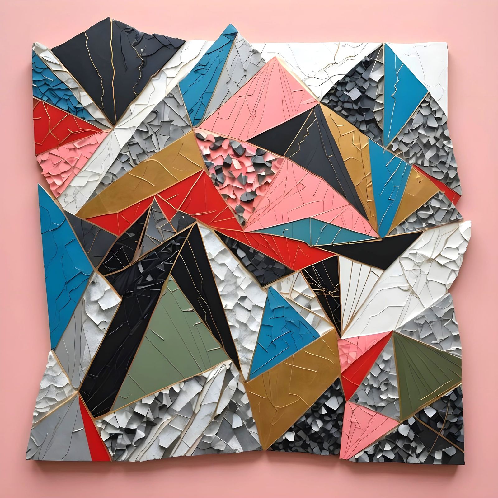 Abstract Foil Landscape with Angular Mountains