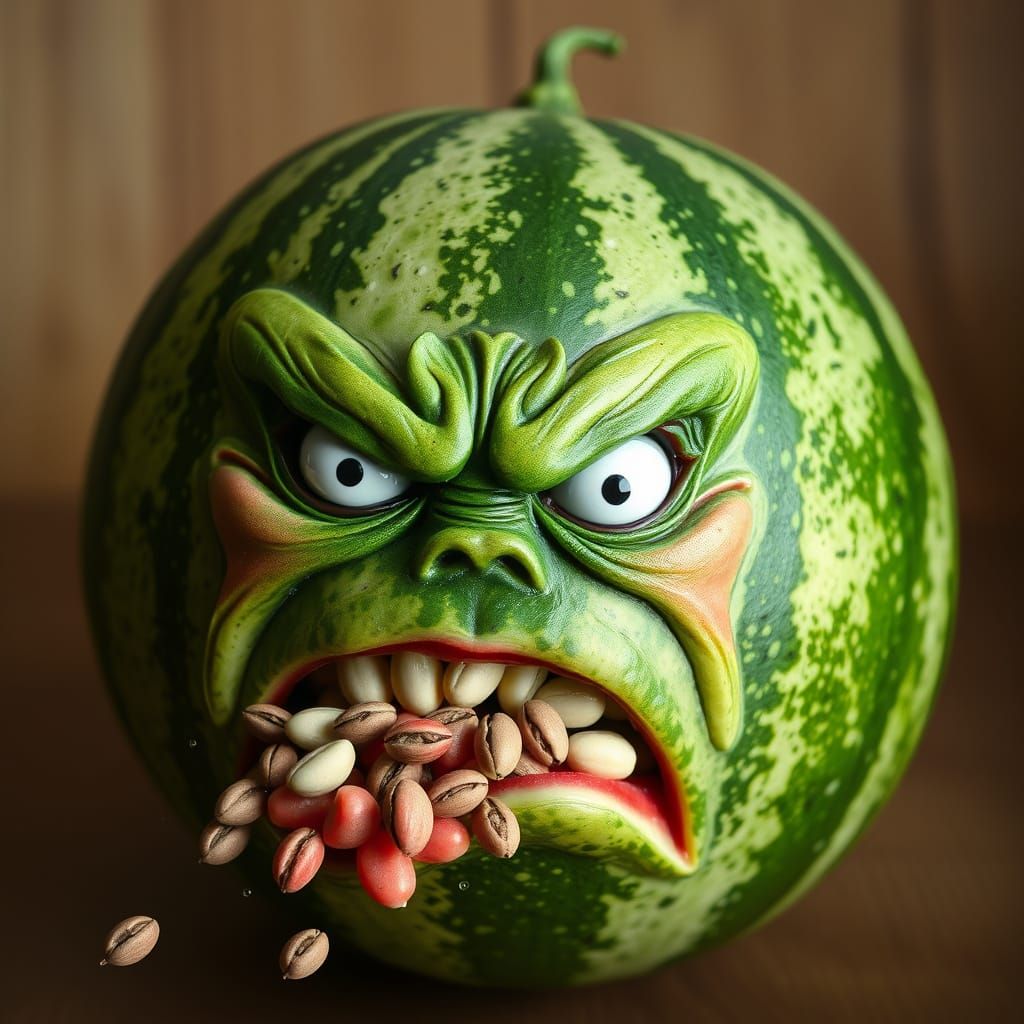 Watermelon in Disgust, Seeds Spilling Out