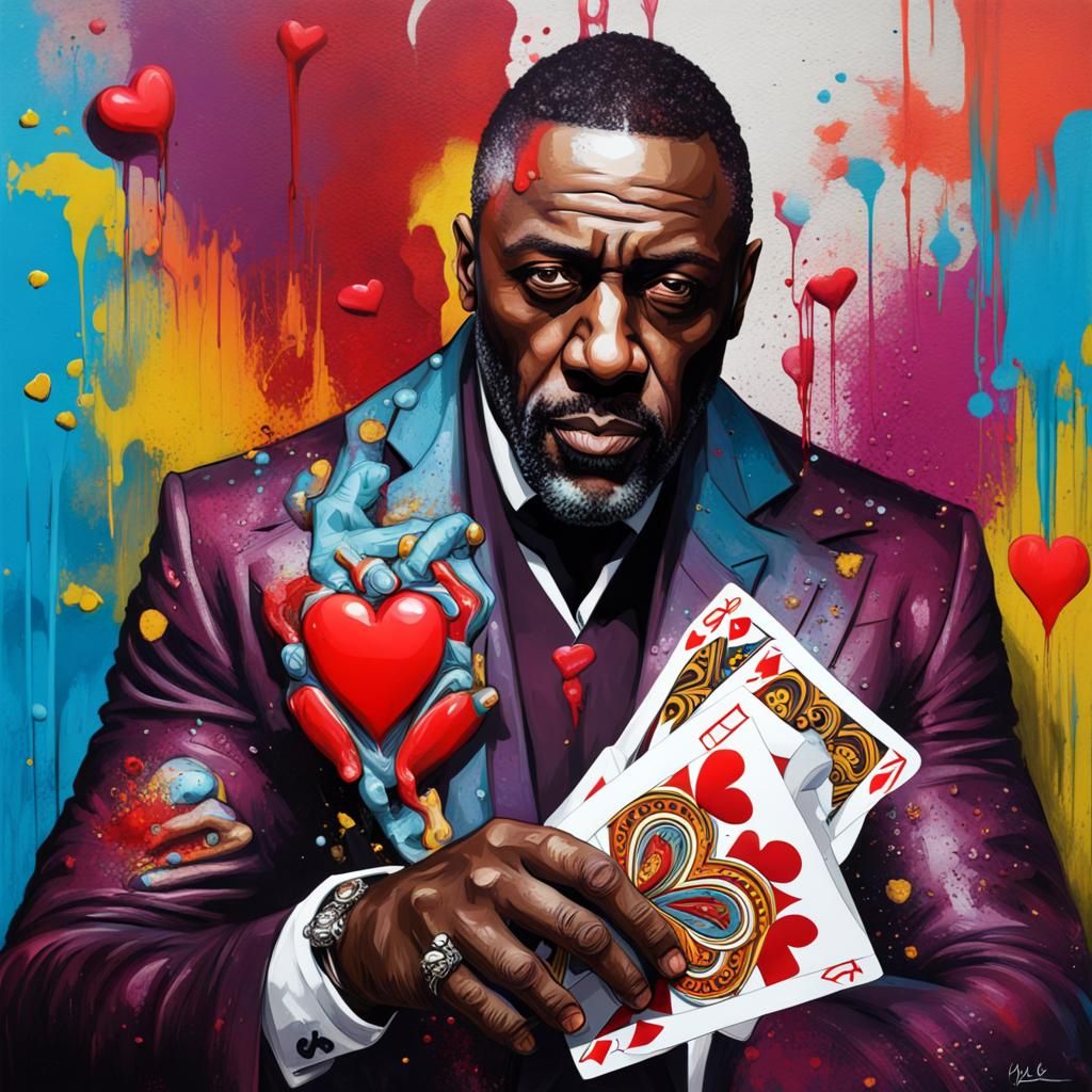 Idris Elba as King of Hearts in Graffiti Art