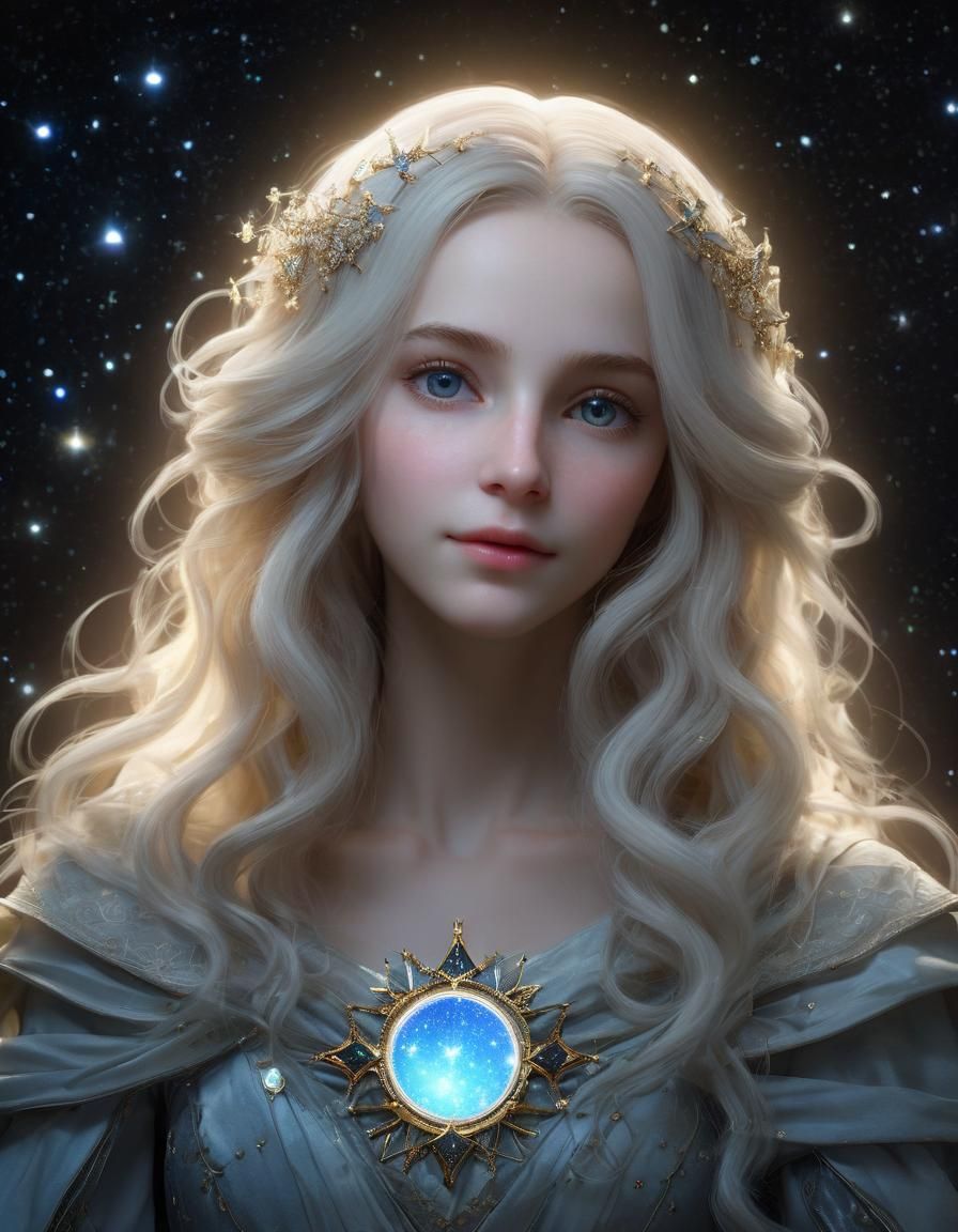 Celestial Portrait Inspired by Classical Sculpture