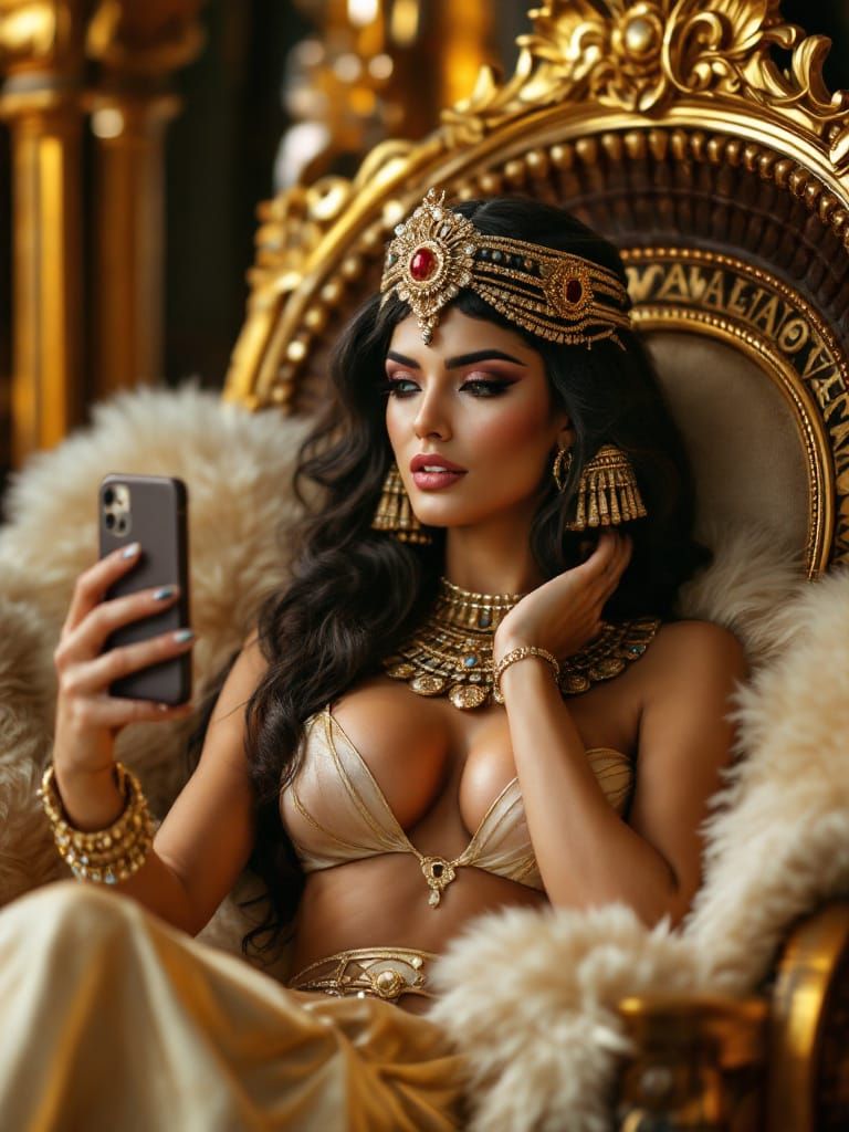 Cleopatra's Selfie: Queen of the Nile in Digital Art